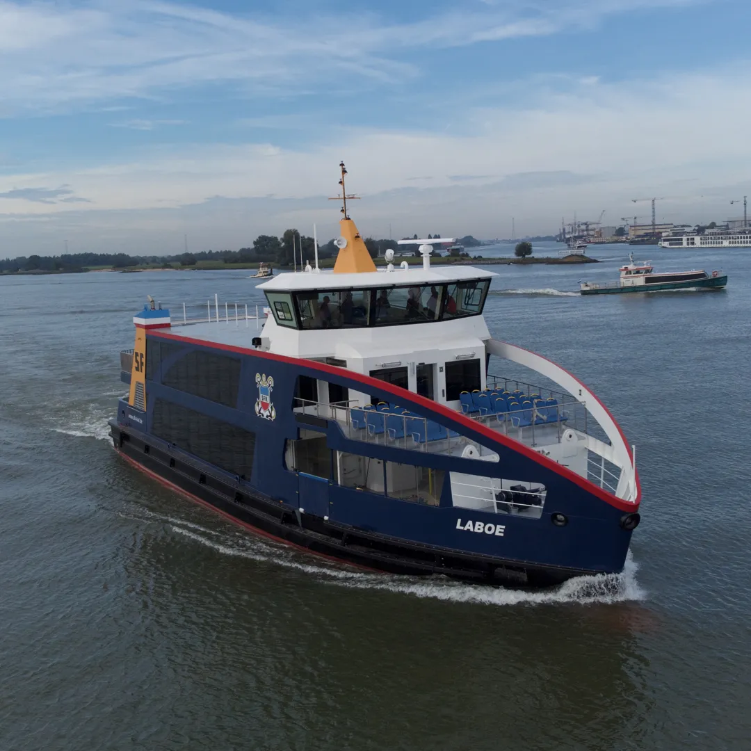 Voor deze veerboot hebben we een CFD-simulatie uitgevoerd om het optimale ontwerp van de scheepsschroeven te bepalen.